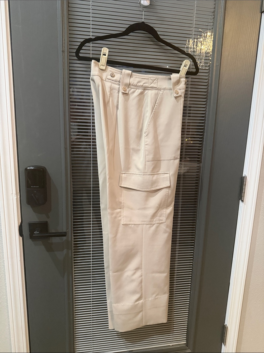 White House Black Market Cream Cargo Trousers — Sleek Utility